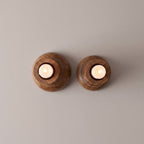 Sculptural Stacked Wood Candle Holder
