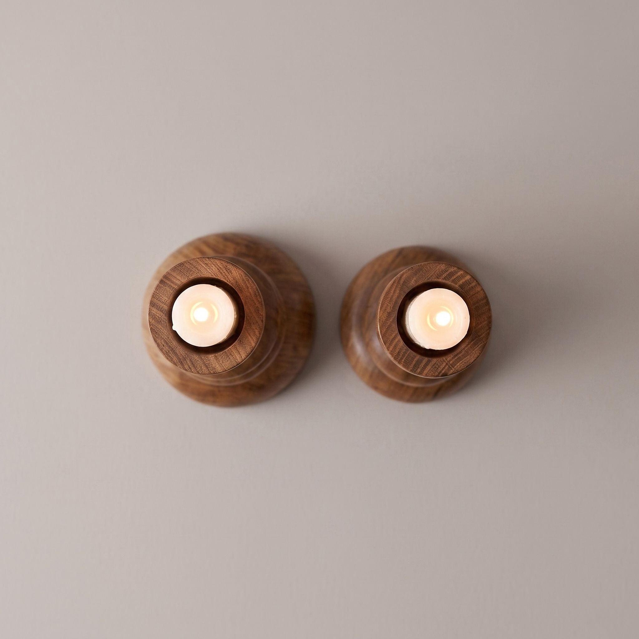 Sculptural Stacked Wood Candle Holder
