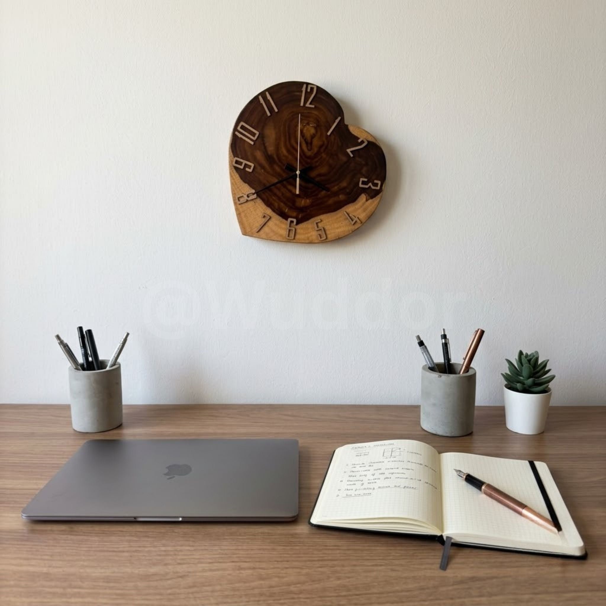 Handcrafted Heart-Shaped  Live Edge  Wall Clock