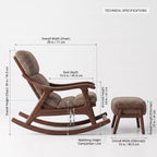 Boucle Lounge Rocking Chair with Ottoman.