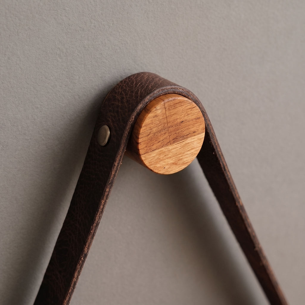 Leather Strap Hanging  Wall Clock