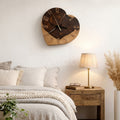 Handcrafted Heart-Shaped  Live Edge  Wall Clock