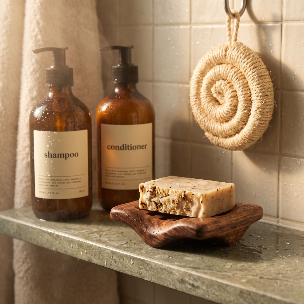 Wooden Soap Dish with Drainage Slots