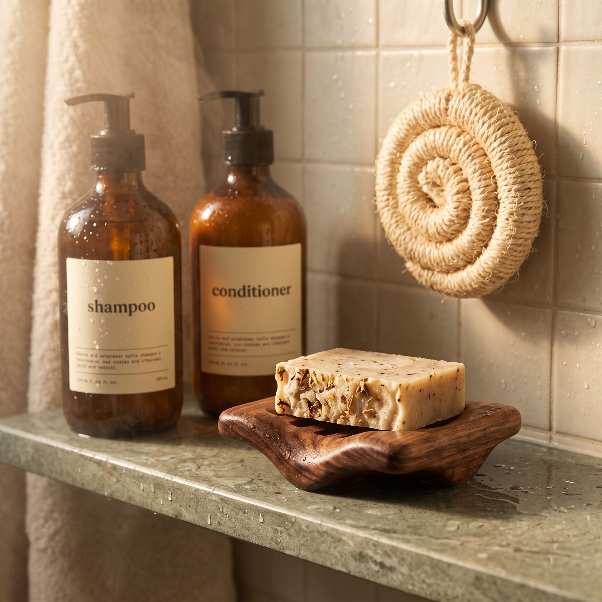 Wooden Soap Dish with Drainage Slots