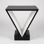 Sculptural Walnut V-Shape Side Table