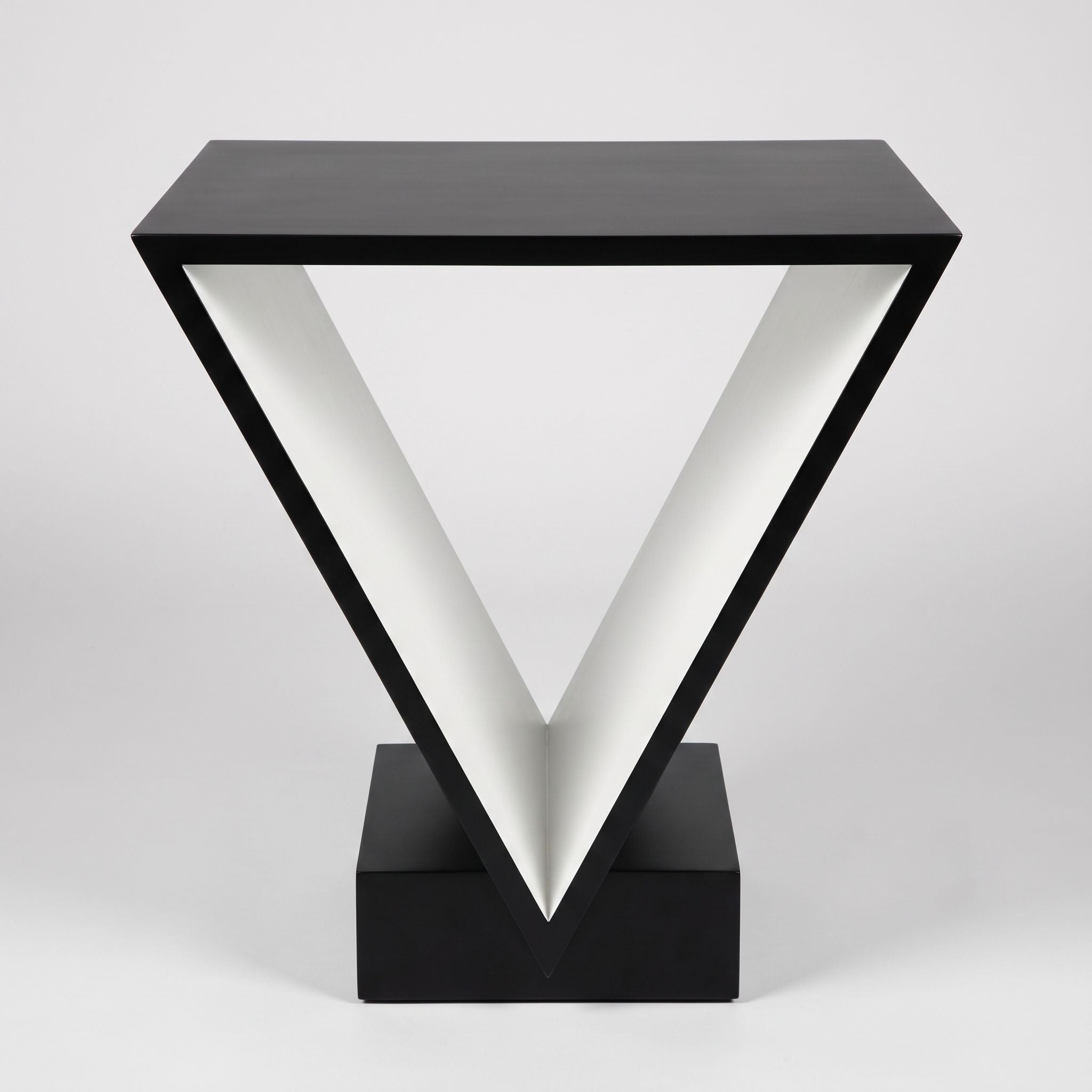 Sculptural Walnut V-Shape Side Table