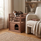 Two-Story Wooden Cat House