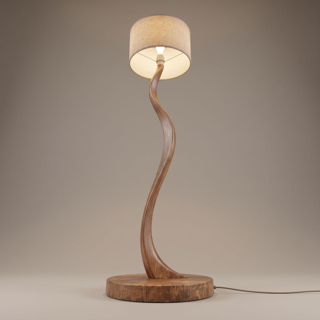 S-Shape Wood Floor Lamp