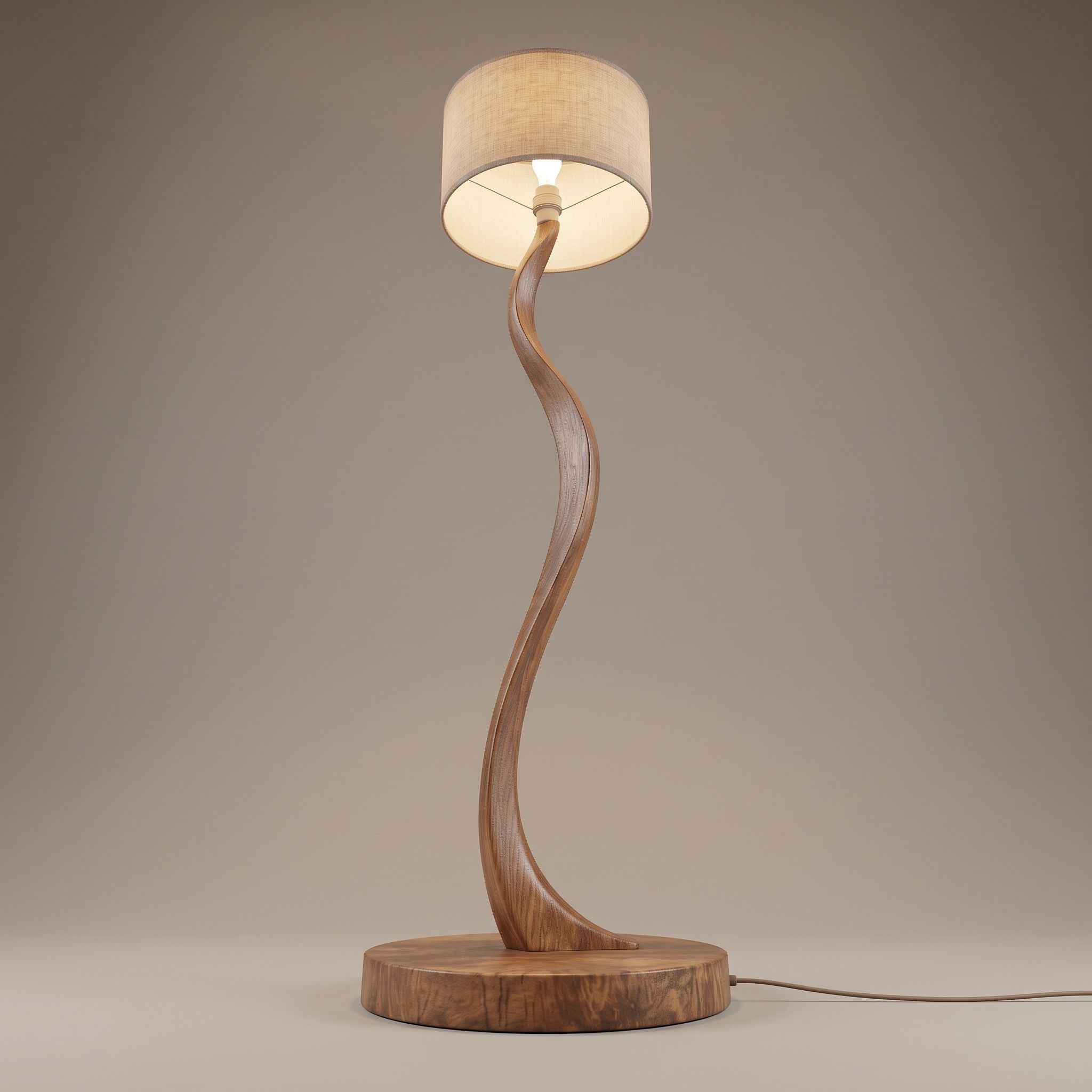 S-Shape Wood Floor Lamp