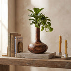 Hand-Turned Wood Genie Bottle Vase