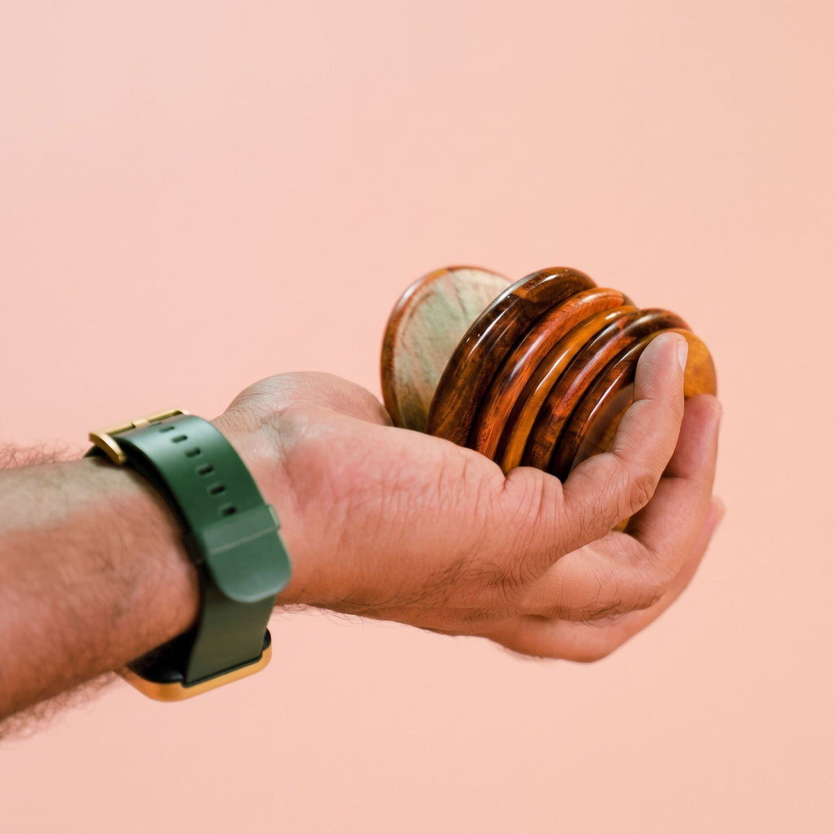 Wooden Coasters Set with Holder