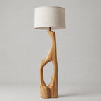 Sculptural Wood Floor Lamp
