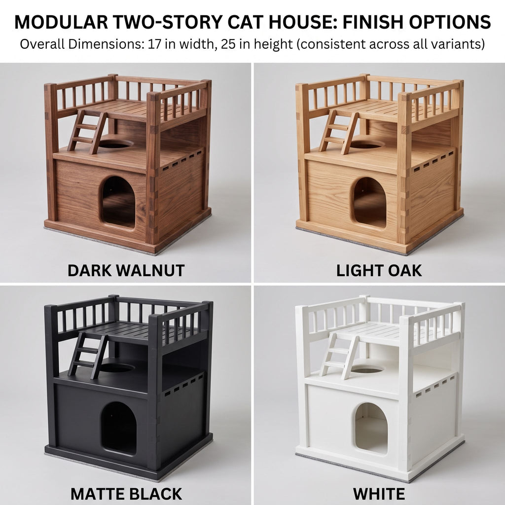 Two-Story Wooden Cat House