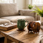 Wooden Coasters Set with Holder