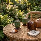 Wooden Coasters Set with Holder