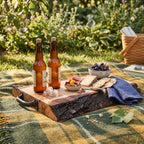 Rustic Wooden Serving Tray with Bark Edges