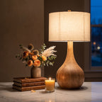 Handcrafted Wooden Table Lamp