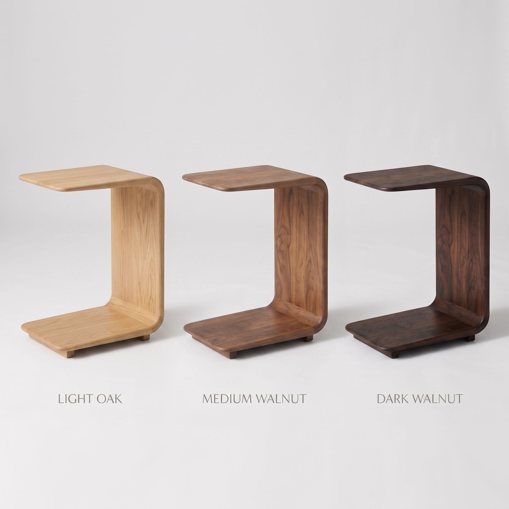 Walnut C-Table Side Table