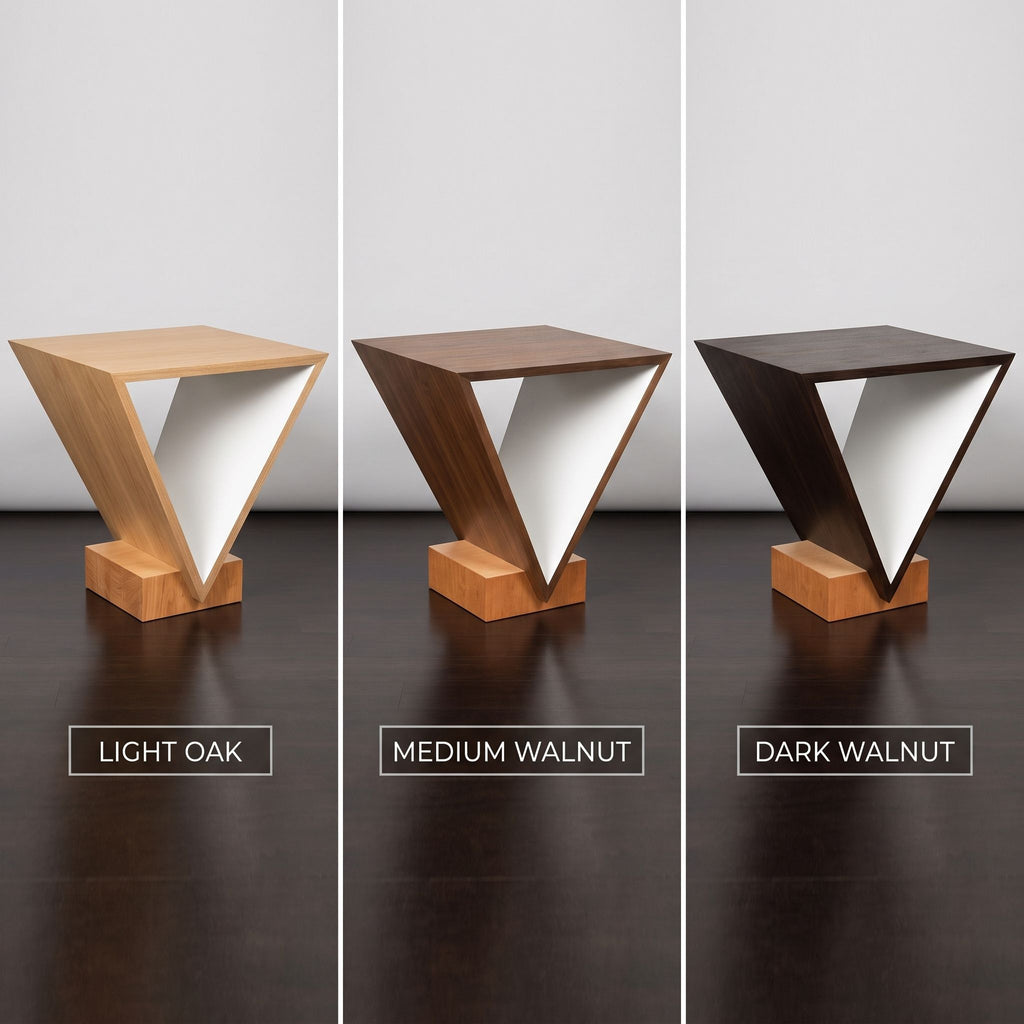 Sculptural Walnut V-Shape Side Table