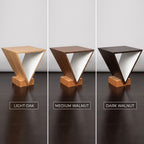Sculptural Walnut V-Shape Side Table