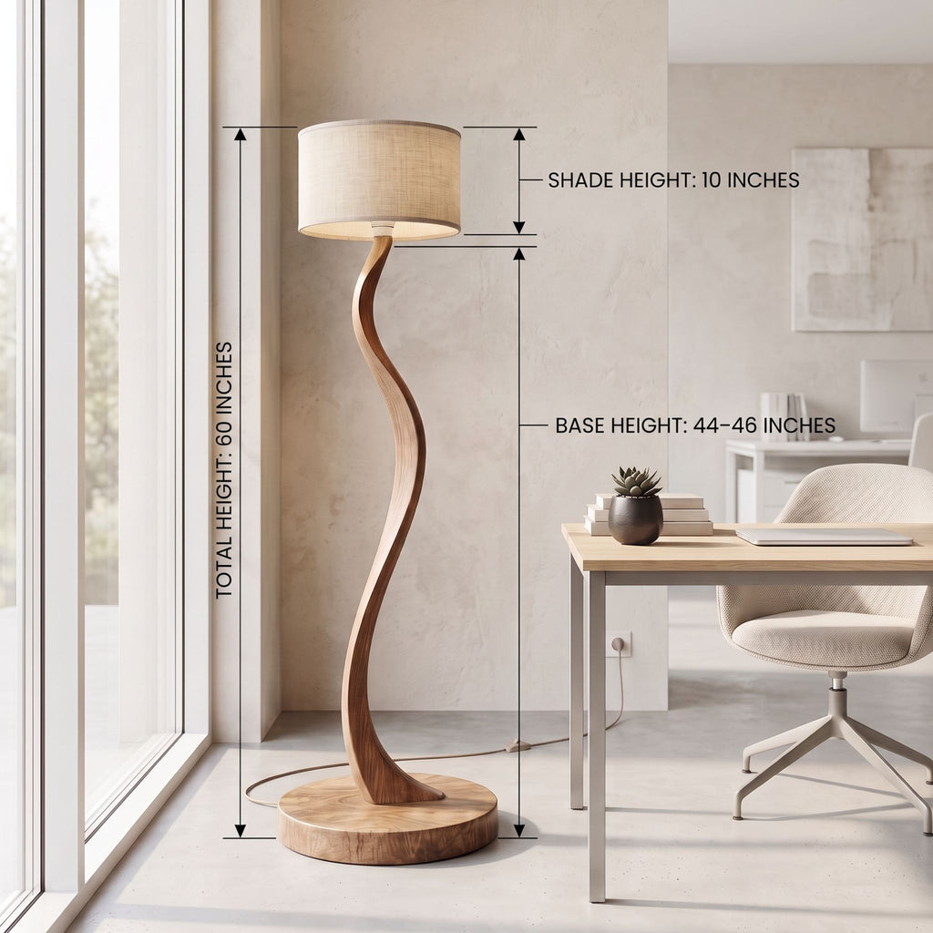 S-Shape Wood Floor Lamp