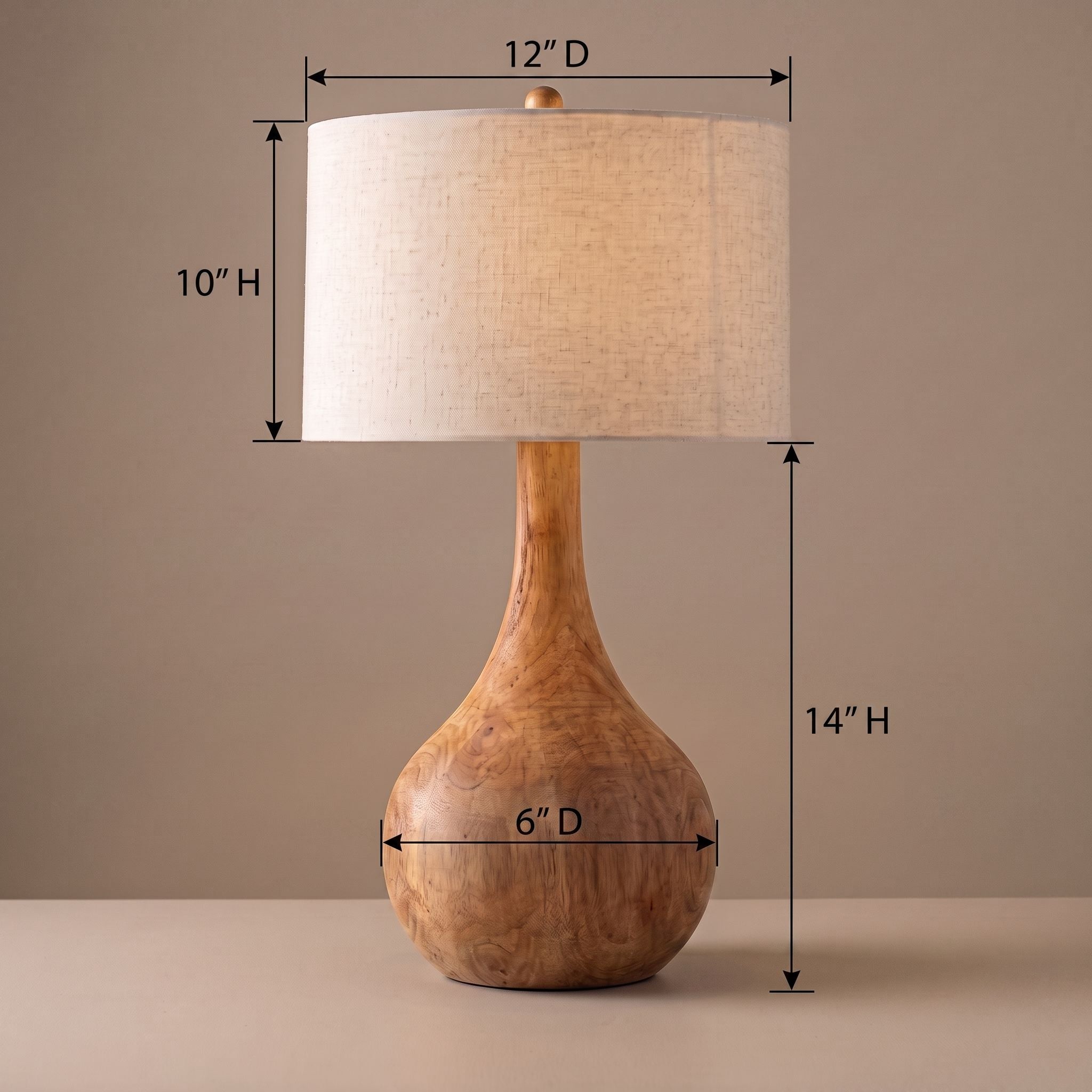 Handcrafted Wooden Table Lamp