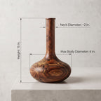 Hand-Turned Wood Genie Bottle Vase