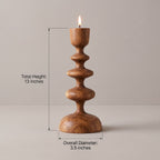 Sculptural Stacked Wood Candle Holder