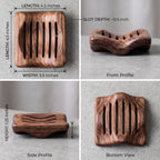 Wooden Soap Dish with Drainage Slots