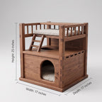 Two-Story Wooden Cat House