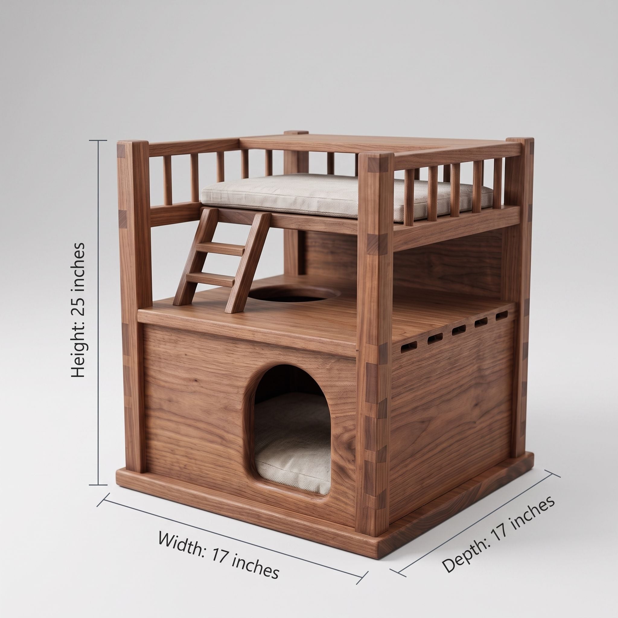 Two-Story Wooden Cat House
