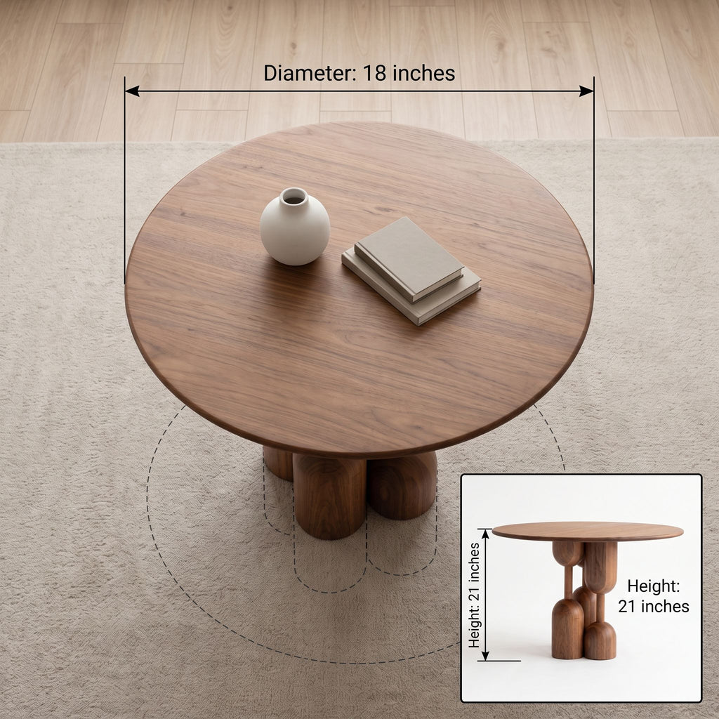 Sculptural Cylindrical Round Table