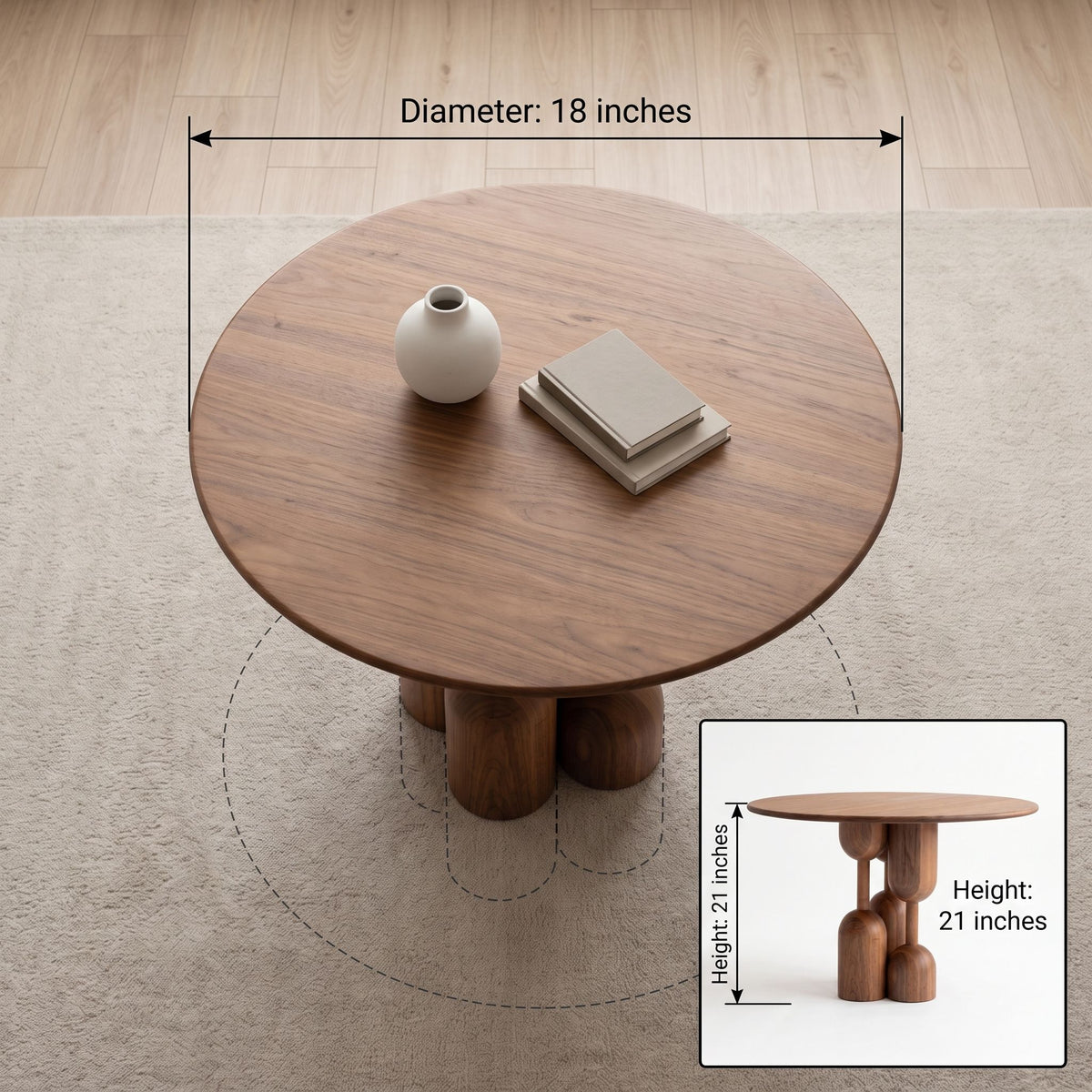 Sculptural Cylindrical Round Table