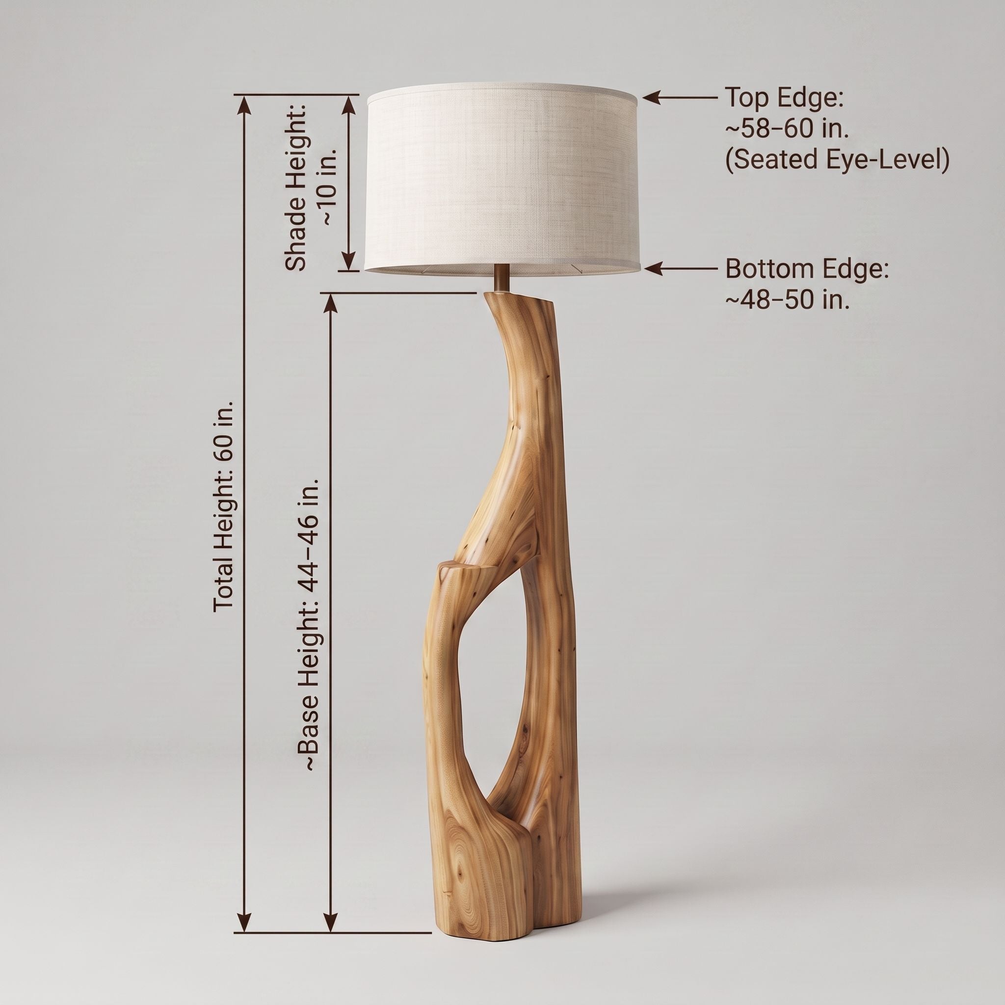 Sculptural Wood Floor Lamp