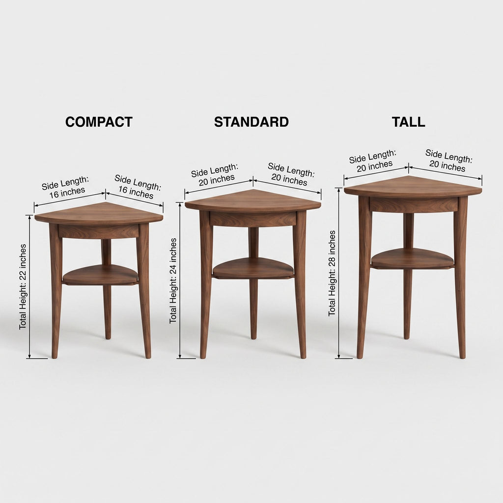 Walnut Corner Table with Drawer