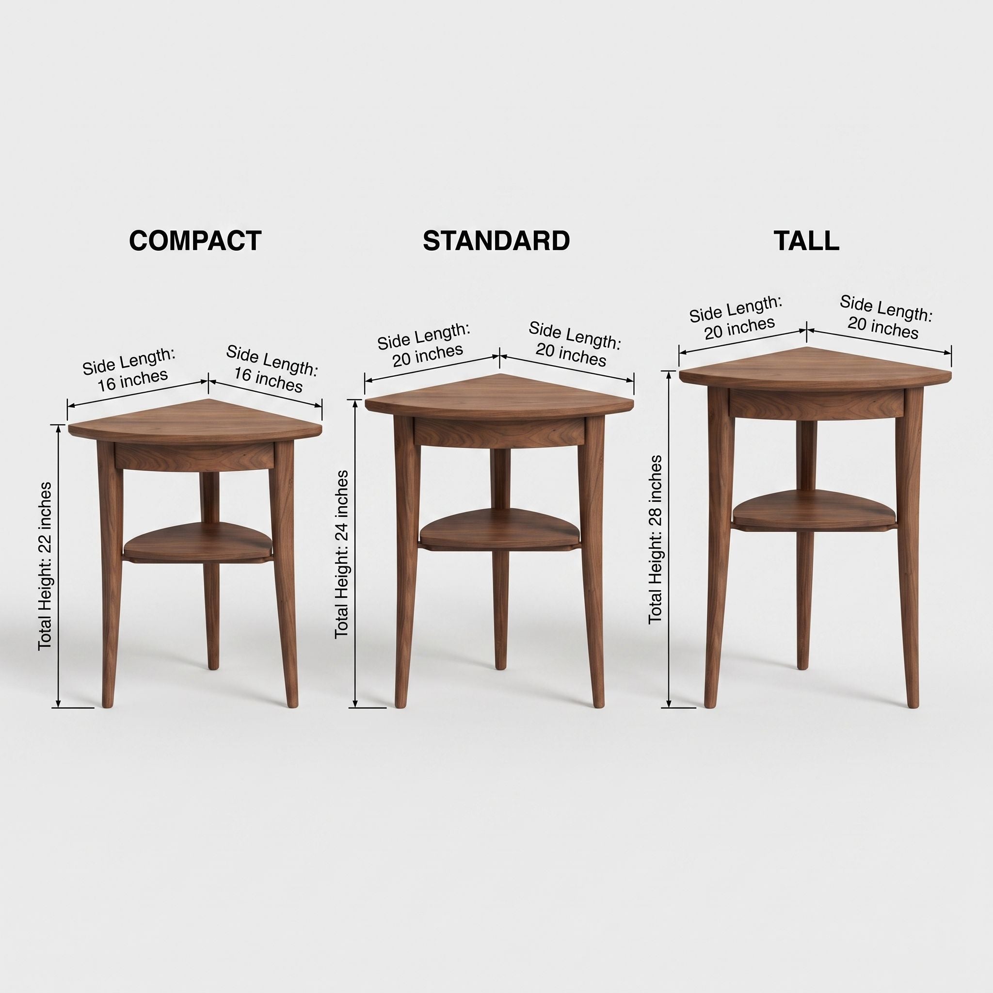 Walnut Corner Table with Drawer