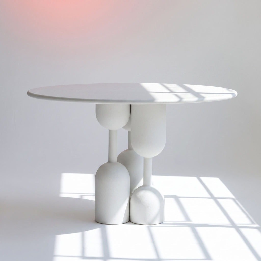 Sculptural Cylindrical Round Table
