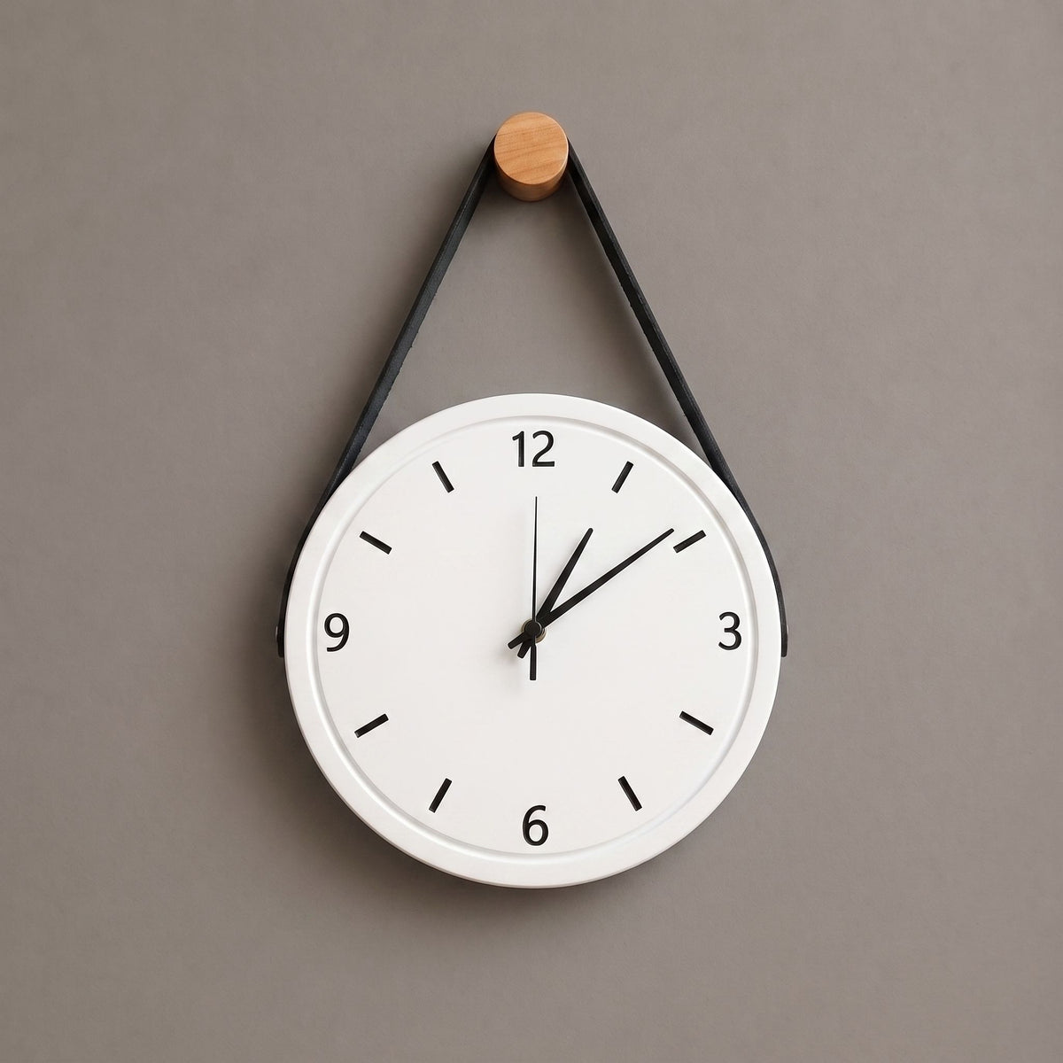Leather Strap Hanging  Wall Clock