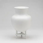 Burl Wood Urn Shaped Vessel With Stand