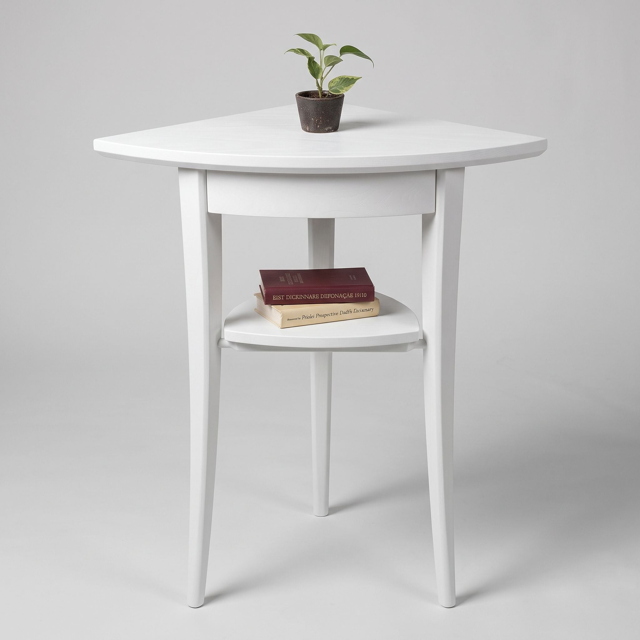 Walnut Corner Table with Drawer