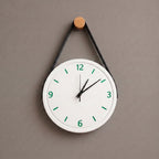 Leather Strap Hanging  Wall Clock
