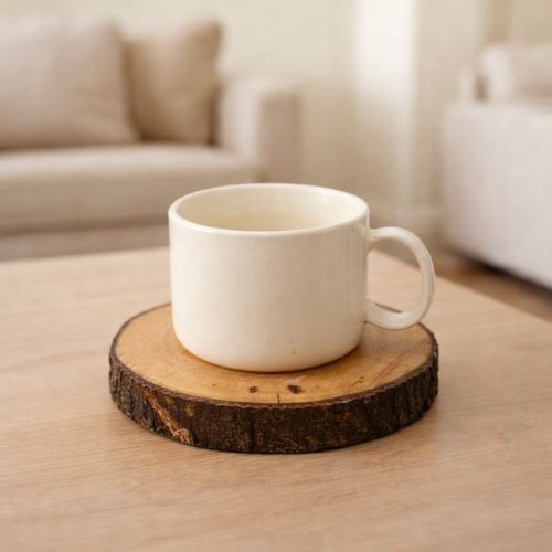 Set of 5 Rustic Natural Wood Slice Coasters – Handmade Wooden Drink Mats for Home & Kitchen Décor