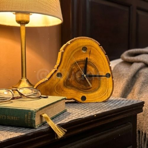 Live-Edge Wood Desk Clock