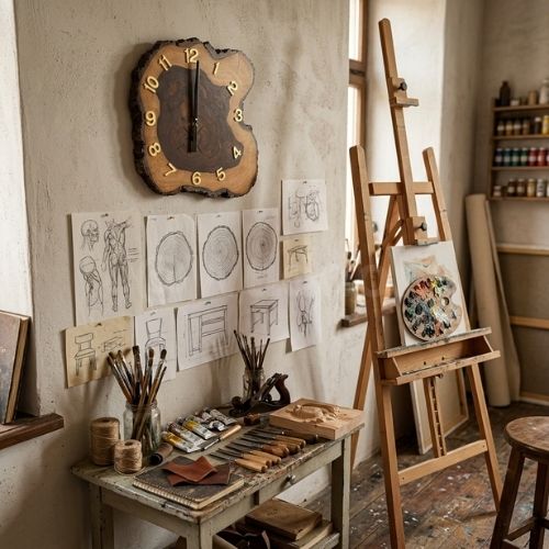 Live Edge Wood Wall Clock, Large 55cm Wall Clock, Natural Wood Slice Clock, Rustic Farmhouse Decor, Handmade Wood Clock, Unique Gift