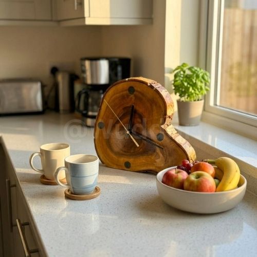 Live-Edge Wood Desk Clock