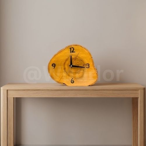 Live-Edge Wood Desk Clock
