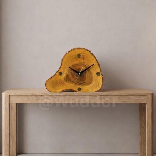 Live-Edge Wood Desk Clock