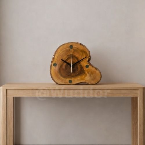 Live-Edge Wood Desk Clock